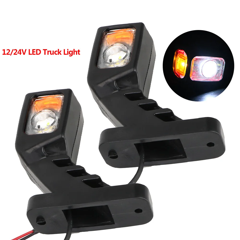 Truck Lamp Tail Light Assembly For Trailer Truck Van Lorry White Red Yellow Indicator Lamp 12/24V LED Side Marker Light