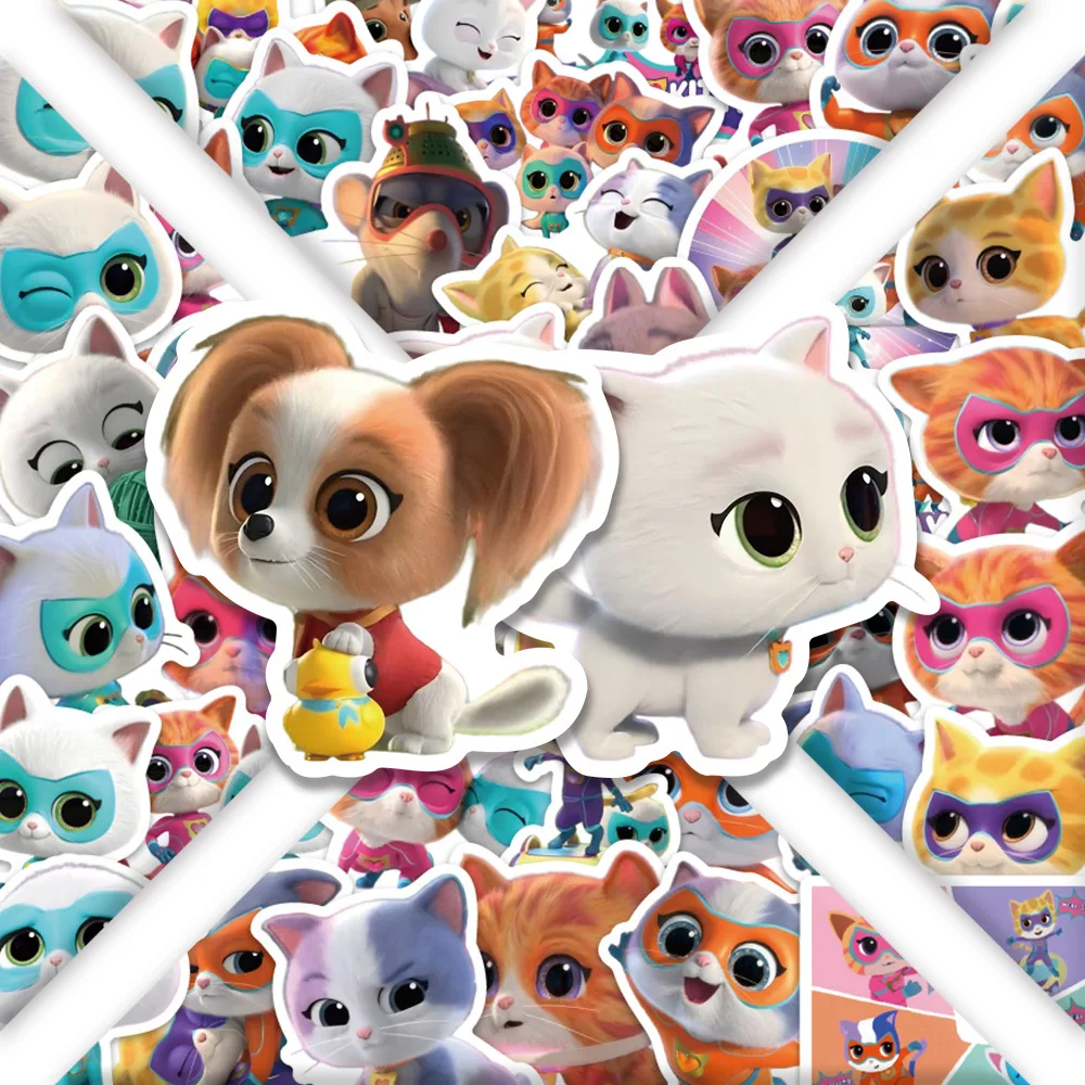 54PCS Super Kitten Team Stickers Pyper Braun Graffiti Stickers DIY Diary Phone Case Handmade Scrapbook Aesthetic Stickers