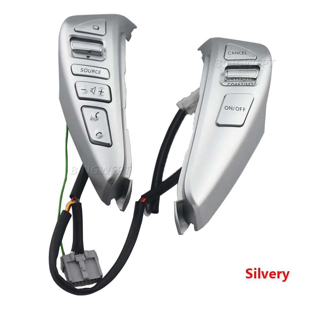 Silver Steering Wheel Cruise Control Switch Buttons 25550-3DA6A For Nissan Tiida 2011-2015 For Nissan Versa 2014-2015