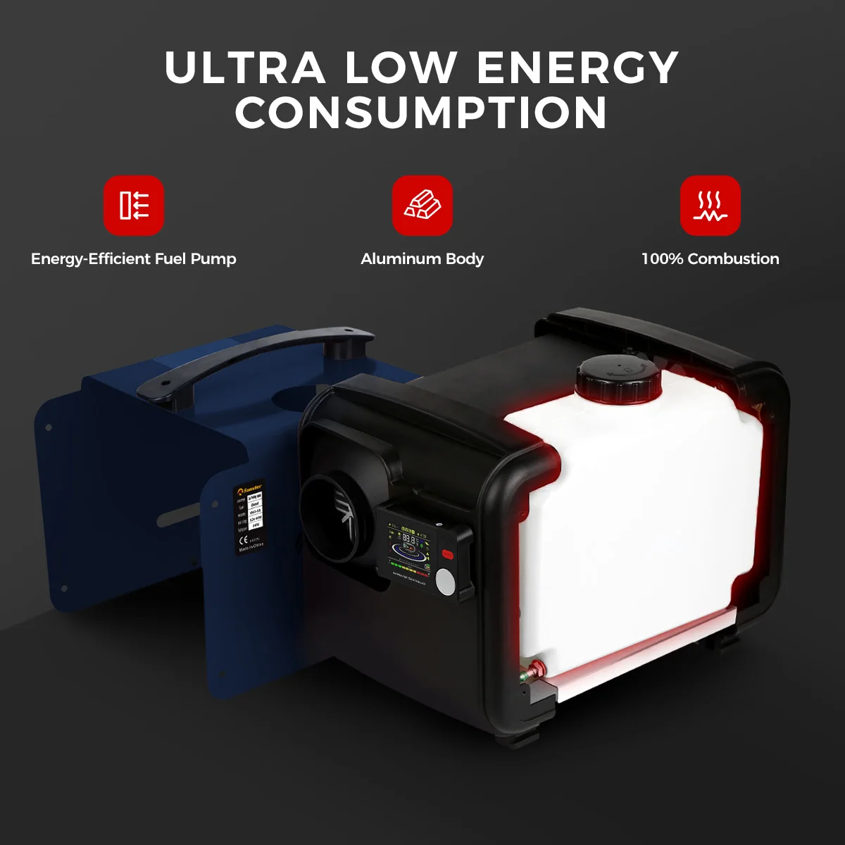 8KW 12V/24V/110-240V Ultra-Leiser Diesel-Luftheizer mit Bluetooth & LCD-Monitor, Standheizung für Auto, Wohnmobil, Zuhause, Camper und Zelt – Detail 10