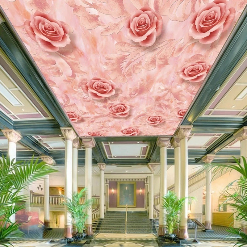 

MU8298 3D Photo Wallpaper Modern European Style Embossed Pattern Living Room Ceiling Fresco Wallpaper Mural Papel De Parede 3D