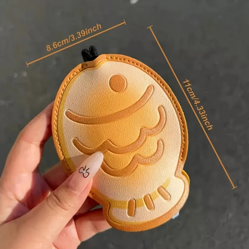 Taiyaki Car Key Pouch Pull-Out Cartoon Open-Top Pendant Case Unisex Creative Cute Decor for Men Women Ideal Gift for Car Owners