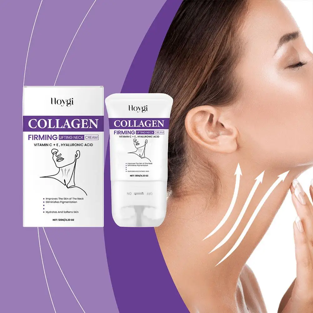 120ml Collagen Firming Neck Cream Lifting Moisturizing Skin Neck Roller Beauty Brightening Cream Necks Products Care Messag Y6R3