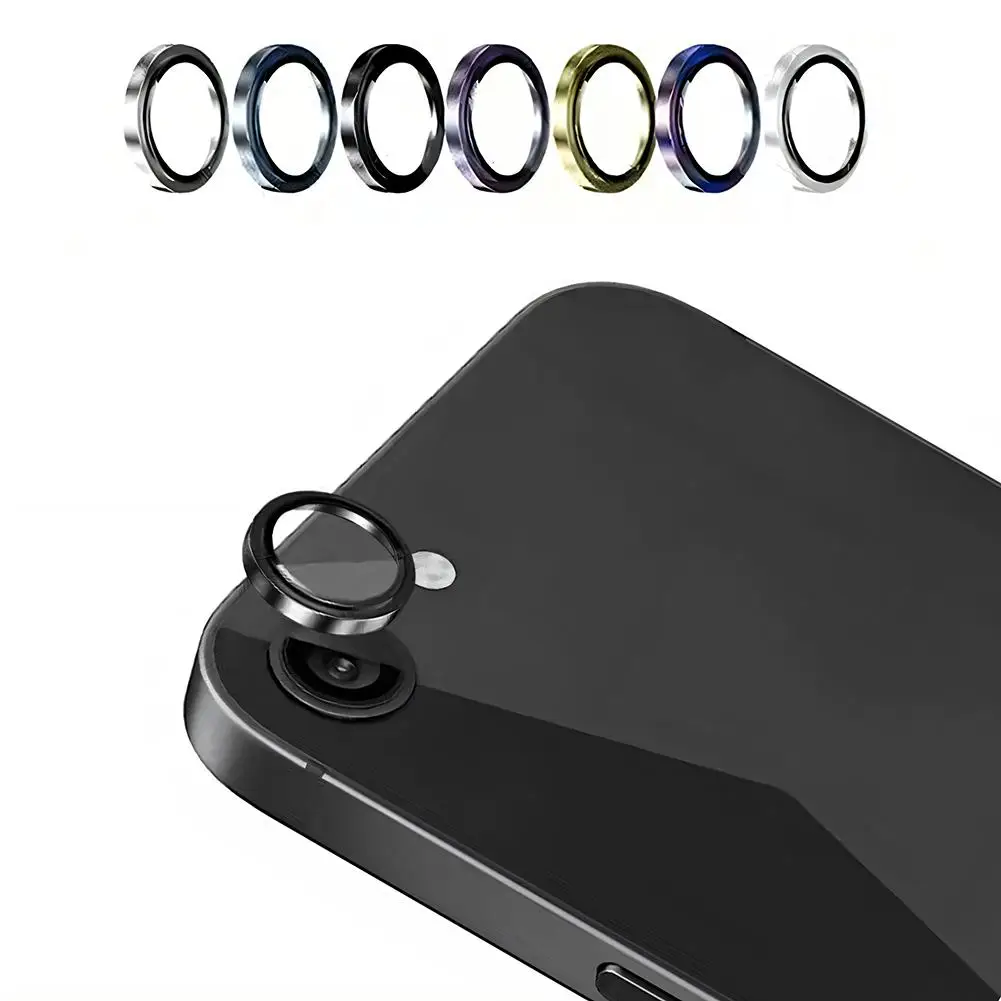 Camera Lens Protector for iPhone 16E 9H Hard Tempered Glass Screen Protector Cover With Meta Decoration Accessories S8T9