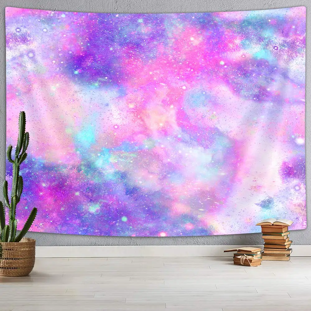 Galaxy Starry Sky Tapestry Psychedelic Space Scenery Purple Starry Sky Tapestry Home Decoration