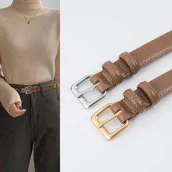 Hardworking Genuine Leather Women's Belt Cowhide with Casual Pants Coat and Coat Decoration Belt for Autumn and Winter Clothes