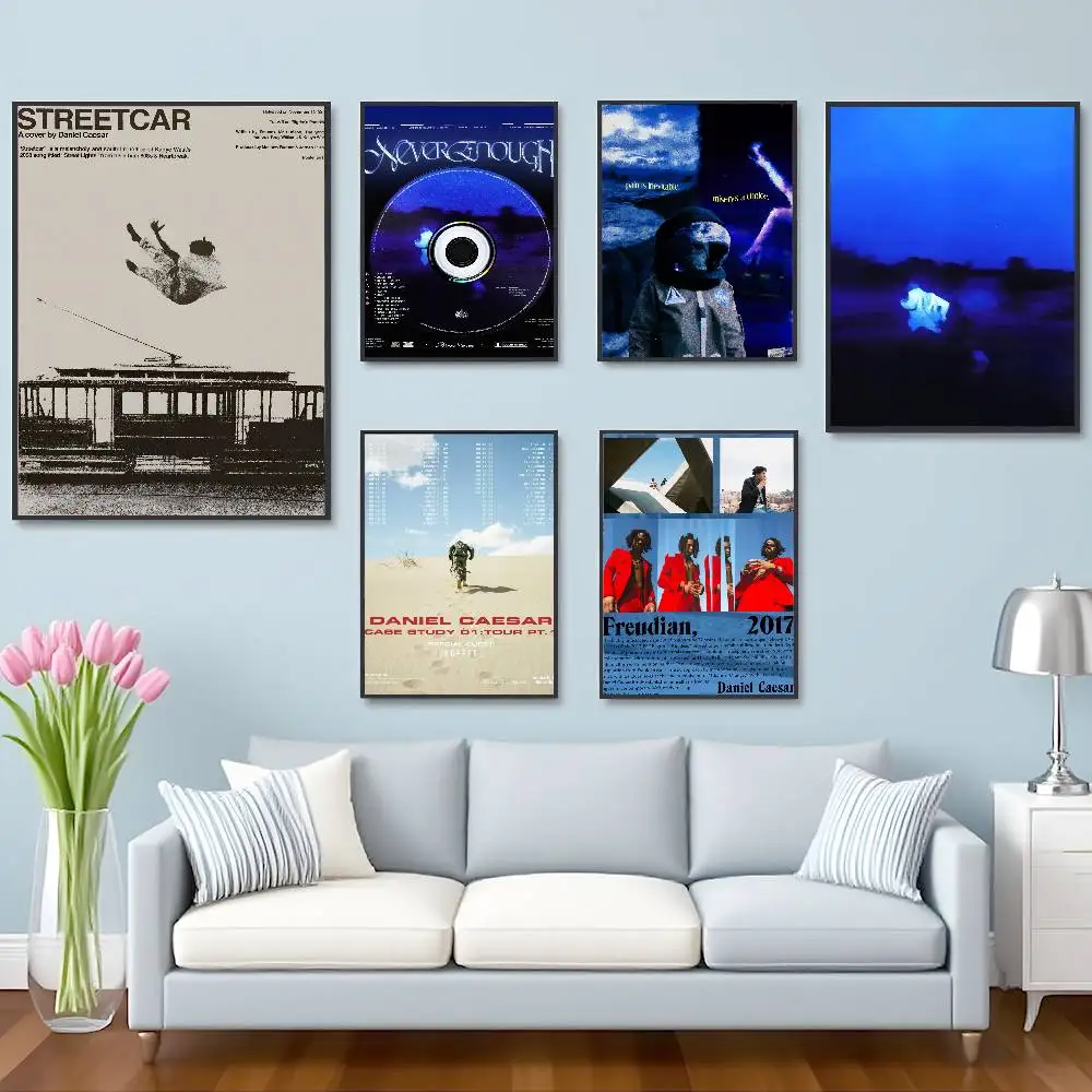 D-Daniel Caesar Music Album Poster HD Self-Adhesive Waterproof Posters Versatile Decor for Homes Bars Hotels More