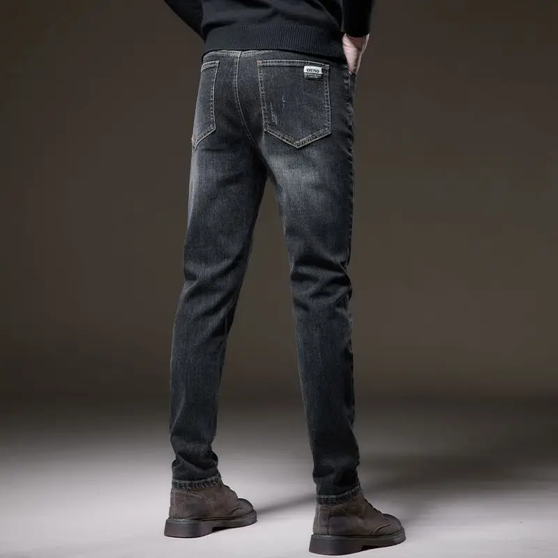 Fashion Zipper Button Pockets Business Washed Jeans Men's Clothing 2024 Spring Autumn New Loose All-match High Waist Trousers