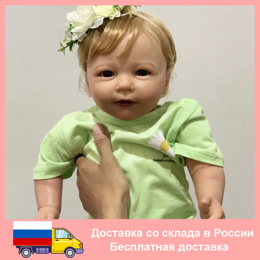 55 CM 3D-Paint Skin Soft Silicone Reborn Girl Baby Doll Toy Like Real 22 Inch Princess Toddler Lisa Alive Dress Up Boneca