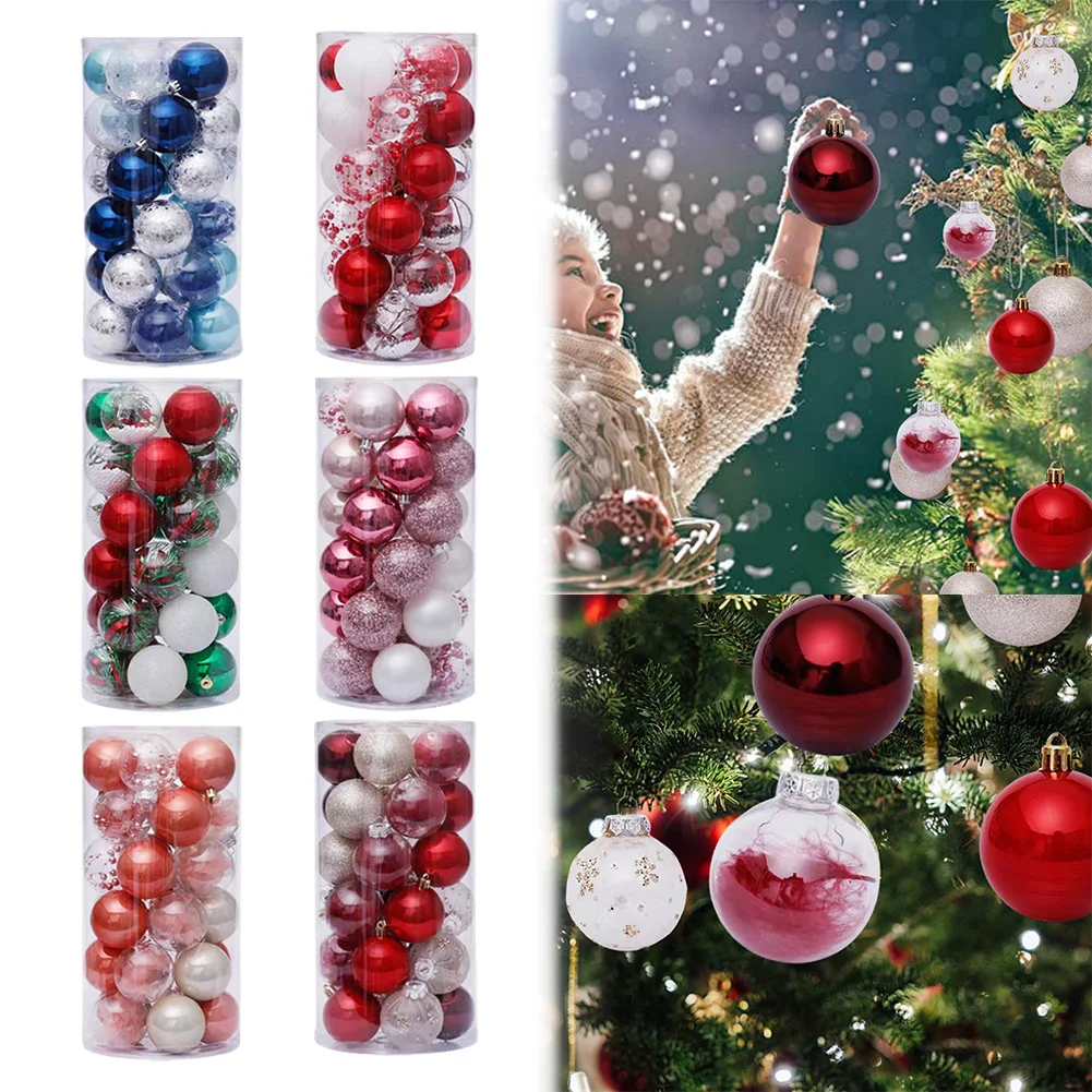 30 قطعة 6 سنتيمتر كرات عيد الميلاد شاتيربروف شجرة عيد الميلاد قلادة البلاستيك معلقة الكرة عيد الميلاد الكرة مجموعة لقضاء عطلة حفل زفاف
