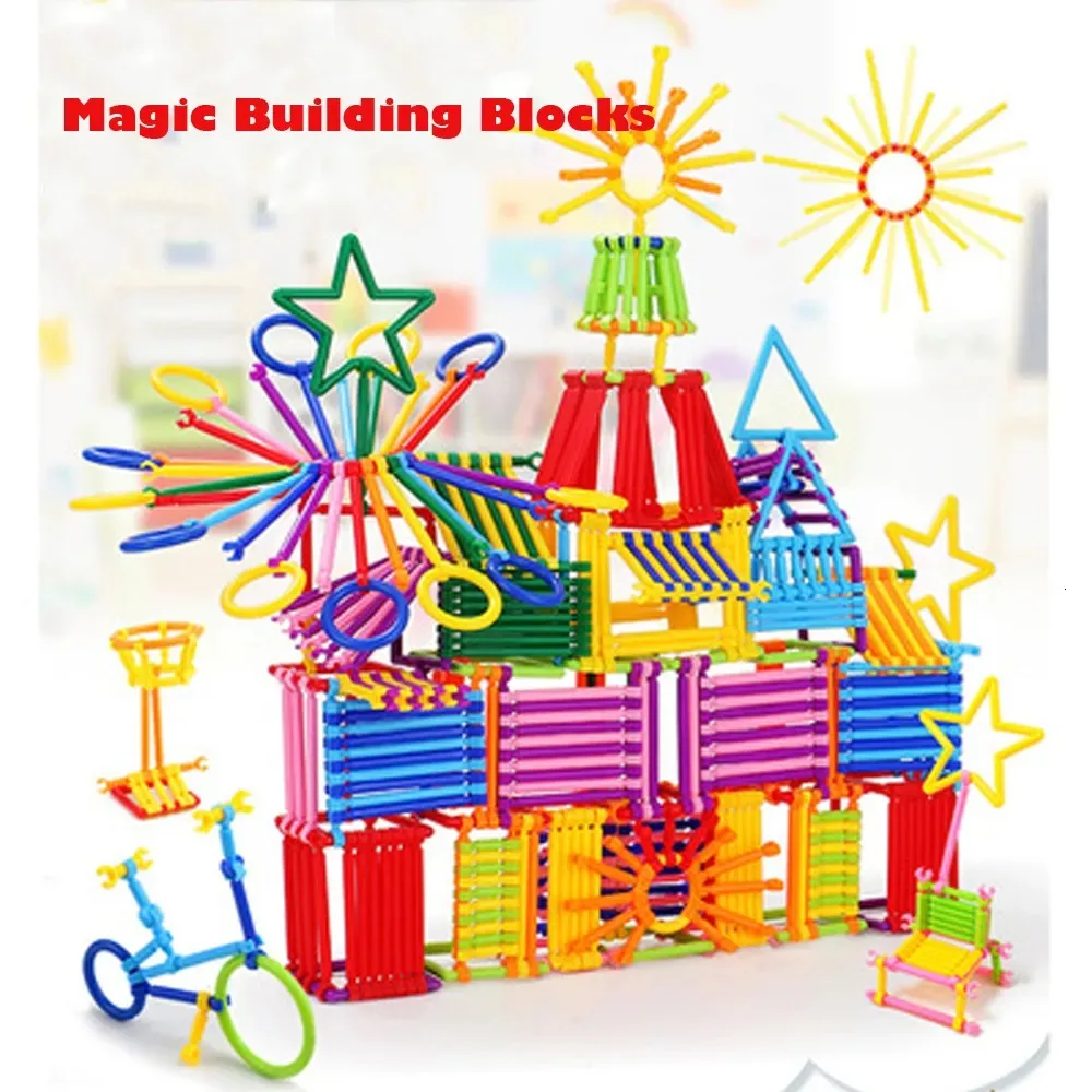 Plastic Building Toy Smart Stick Blocks Toys Building Toy Magic Assembled Block Toy Colorful Creativity DIY Smart Stick Blocks