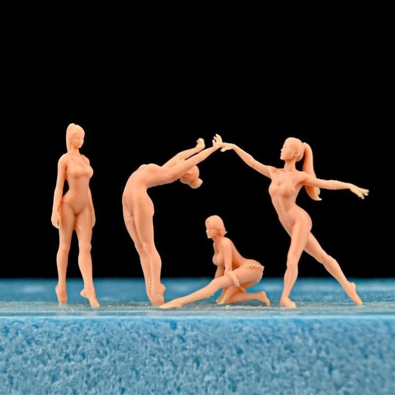 1/64 Miniature White Ballet Dancer Figure Urban Character Sexy Girl Dancing Studio Model