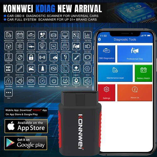 Imagen 2 del producto KONNWEI KDIAG MINI 2023 sistema completo escáner automático reinicio SAS EPB servicio ECU programador OBD OBD2 herramienta de diagnóstico de coche pk Thinkdiag