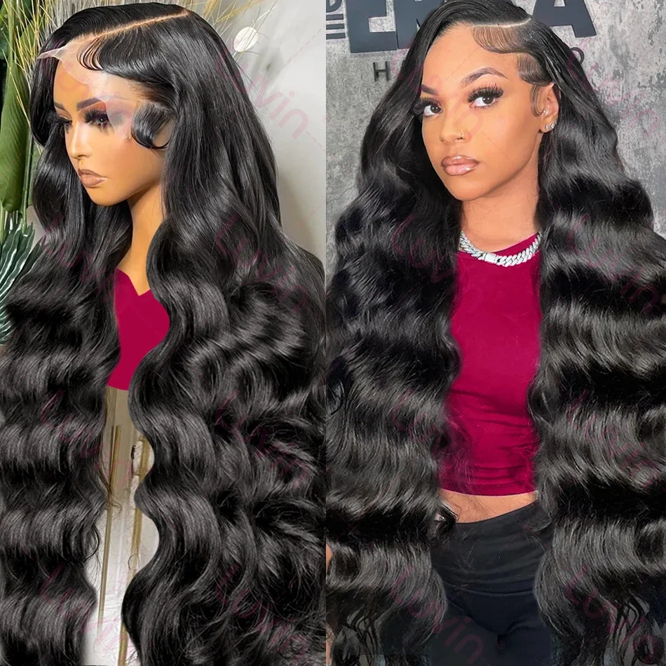 Luvin 250% Body Wave 13x6 Lace Front Wigs 30 40 Inch Remy Water Wave 13x4 Lace Frontal Wig Human Hair For Black Women