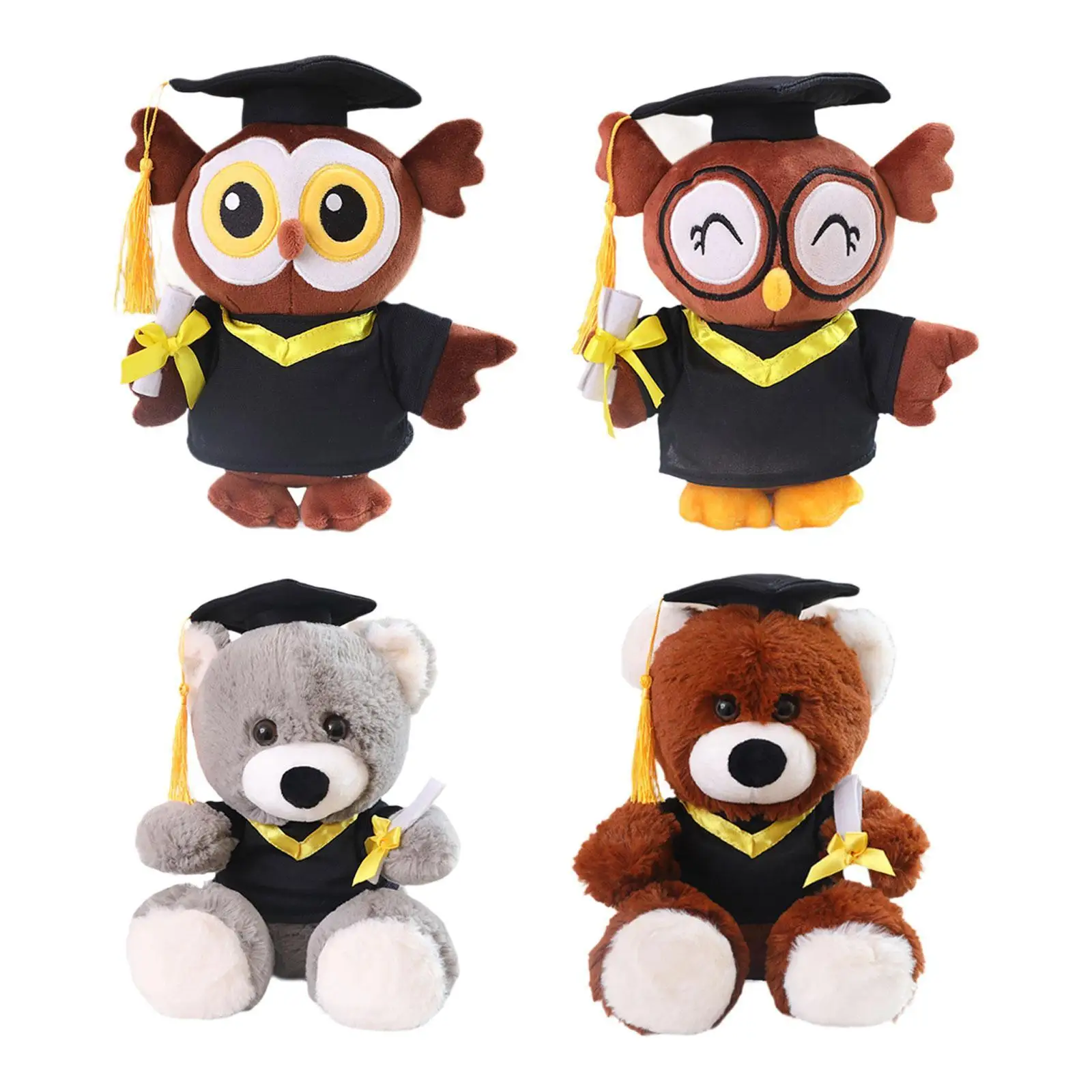 Ours en peluche avec bonnet de robe, cadeau de théâtre de remise des diplômes, beurre animal pour remise des diplômes