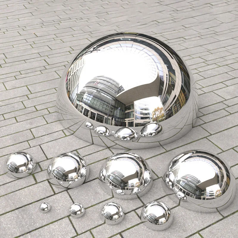 Diameter 51mm-200mm Stainless Steel Hollow Hemispherical Polished Mirror Ball Elevator Decorative Hemisphere Steel Tube Cover