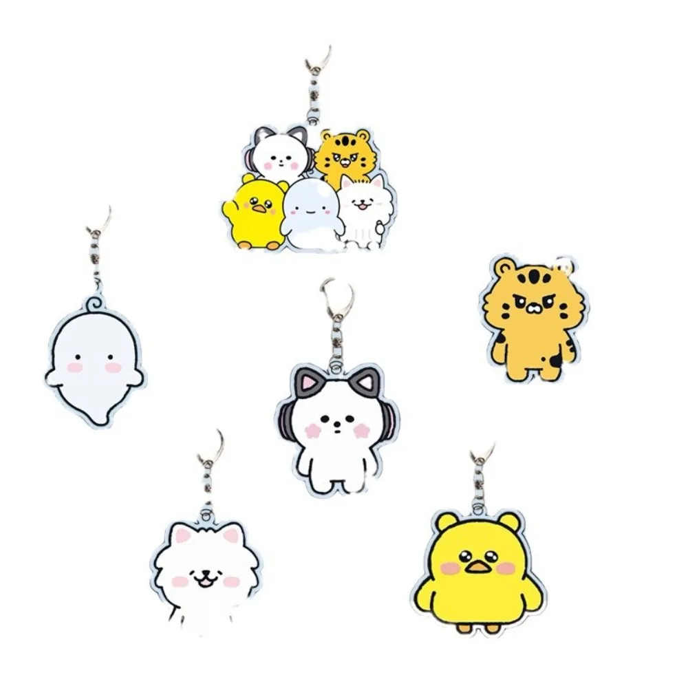 Kpop Cartoon Character Keychain SAKURA CHAEWON YUNJIN KAZUHA EUNCHAE Album FIM'S CLUB Pendant Keyring Backpack Acccessories