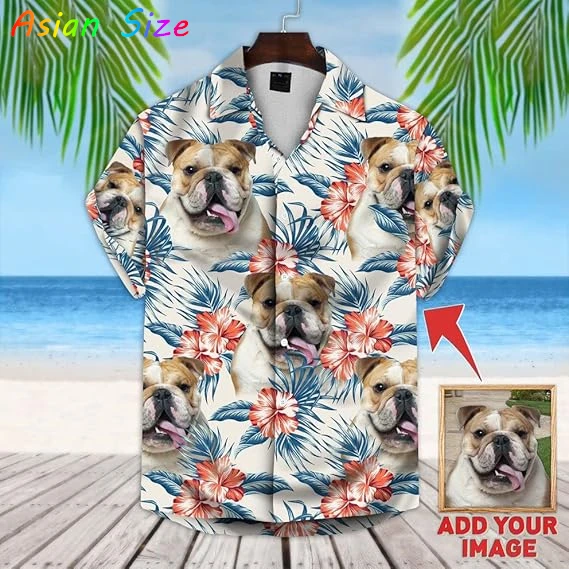 

Новые рубашки/гавайские рубашки с милым принтом кошки и собаки, гавайская рубашка с тропическими растениями, пляжная рубашка для мужчин и женщин, блузки