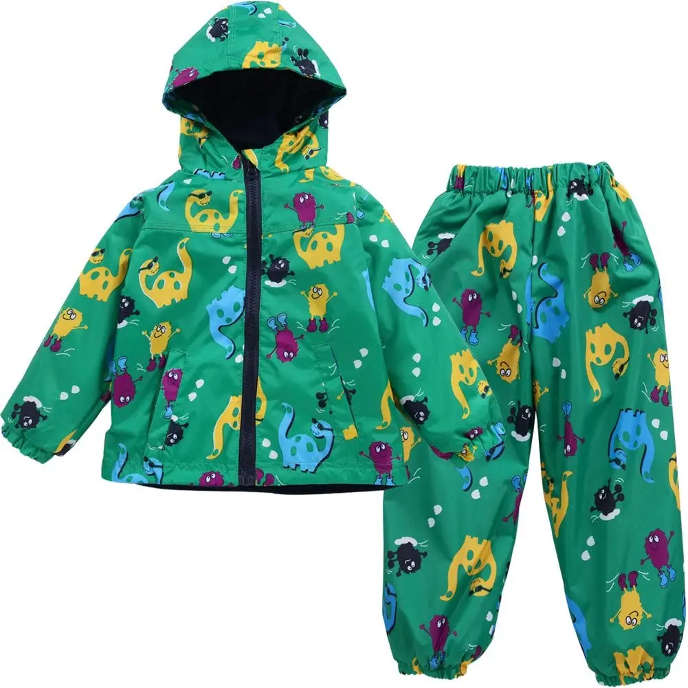 LZH Children Cartoon Waterproof Raincoat Jacket+Pants Outfits Clothing Boys Clothes Suit Girls Kids Rain Sport Sets 2-6 Years