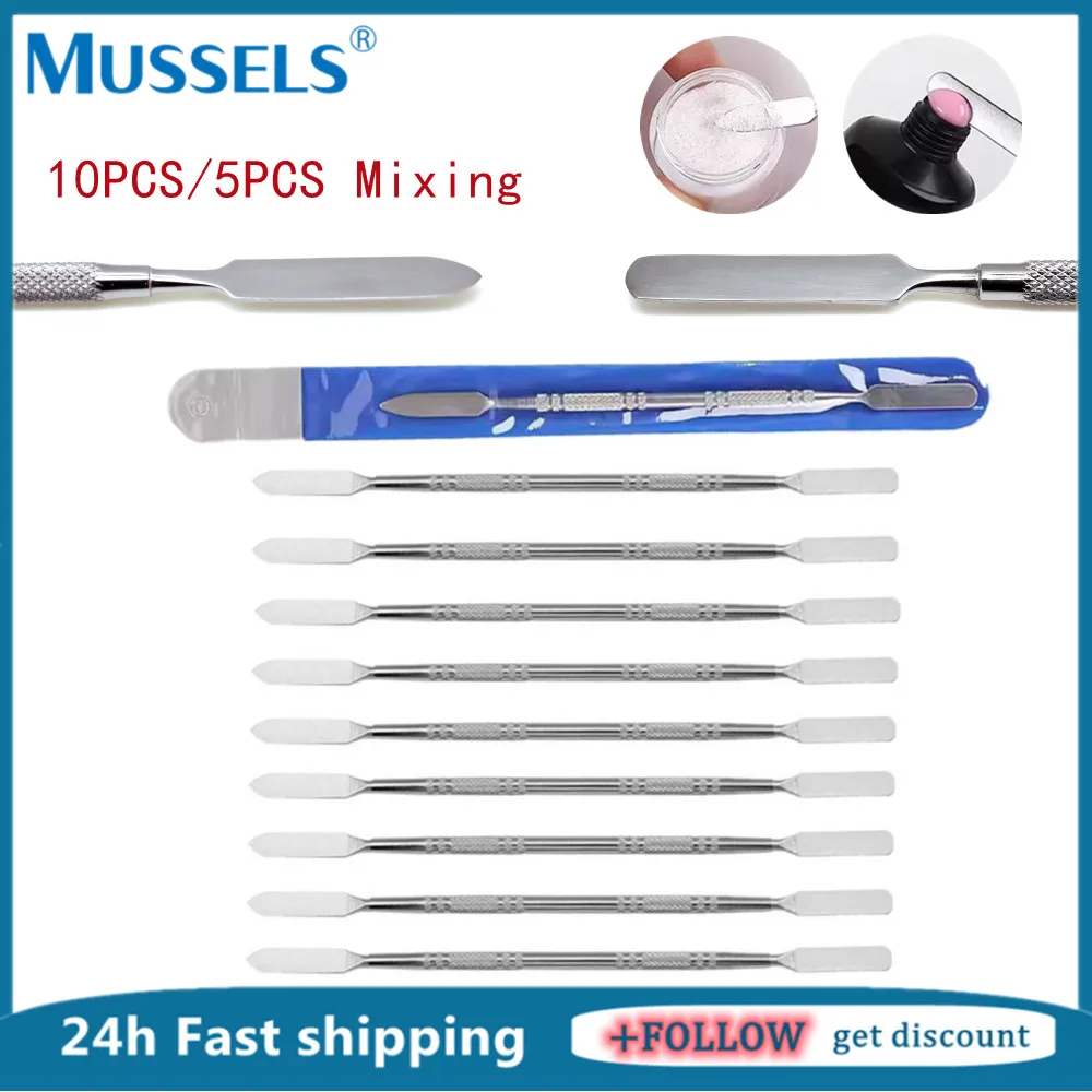 10/5pcs Stainless Steel Mixing Spatula Dental Composite Mixing Plaster Wax Carver Knife Adhesive Cement Powder Nail Art Tools