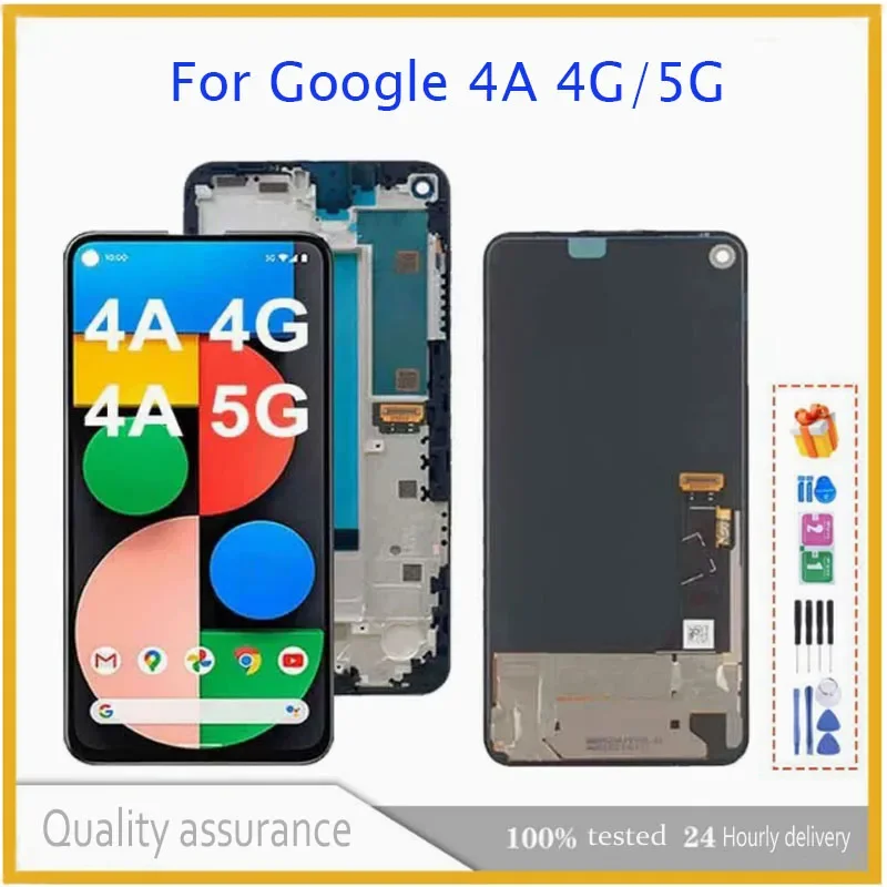 

Original 5.81" Super AMOLED For Google Pixel 4A LCD Display Touch Screens Digitized Assembly Replacement Fit Google 4A 4G LCD