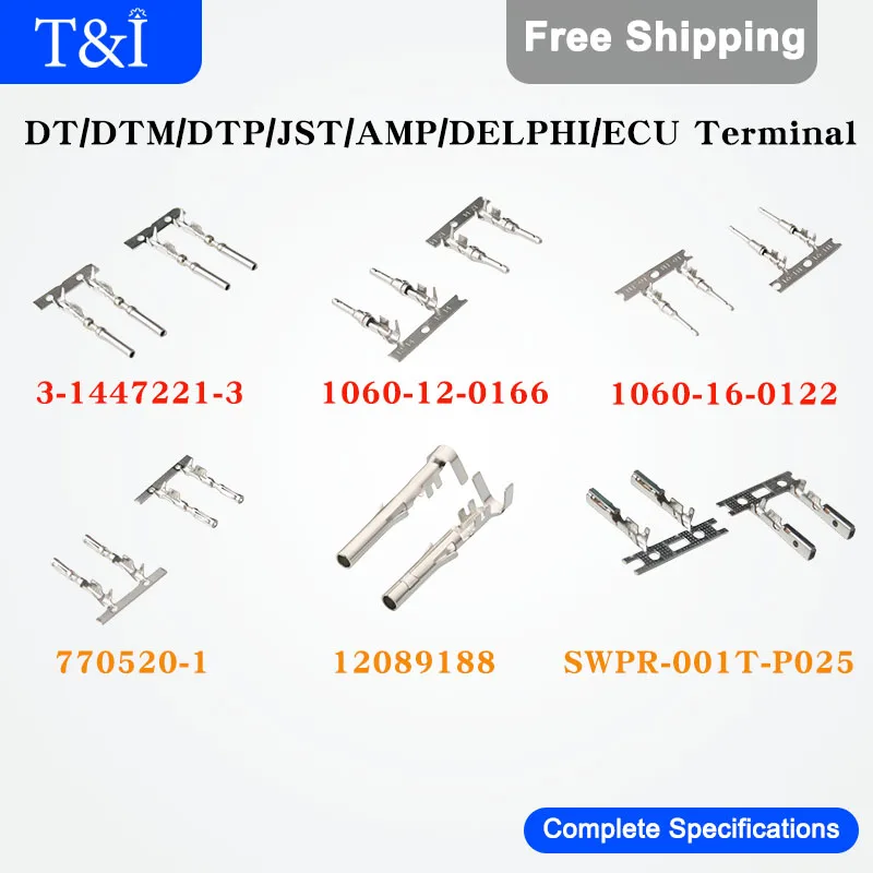 

100/500/1000/5000 PCS DT/DTM/DTP/JST/AMP/DELPHI/ECU DEUTSCH Connector Terminals Lathe Male And Female Pin Wiring Terminals