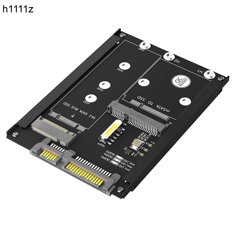 

NEW NGFF B/B+M Key M.2 SATA SSD mSATA SSD to 7mm 2.5" SATA3.0 6Gb Adapter Card Riser with Metal Shell M2/mSATA to SATA Converter