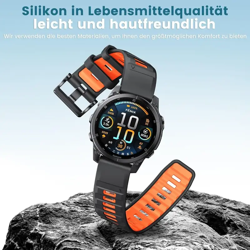 QuickFit 26mm 22mm Two Tone Silicone Strap For Garmin Fenix E 8 7X 7 6 6X/Epix Pro Gen 2 51mm 47mm/Tactix Watch Band Accessories - Image 4