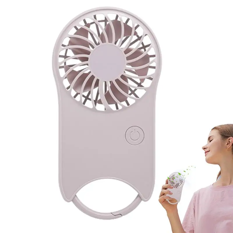 Portable Fan Pocket Size Handy Fan Handheld Fan With Carabiner Rechargeable Quiet OperationFans For Personal Desk & Outdoor