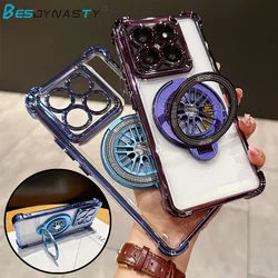 Rotating Holder Stand Transparent Case For Xiaomi Mi 15Ultra 14 13 12 Pro 12X 12S Mi 11 Ultra Airbag Shockproof Clear Back Cover