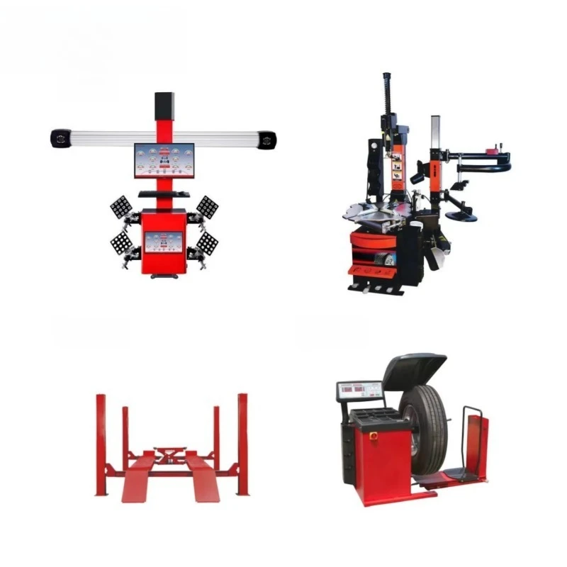 Full Set Combo CE Certified Professional 4 Post Car Lift 3D Four Wheel Alignment Machine Stable Performance