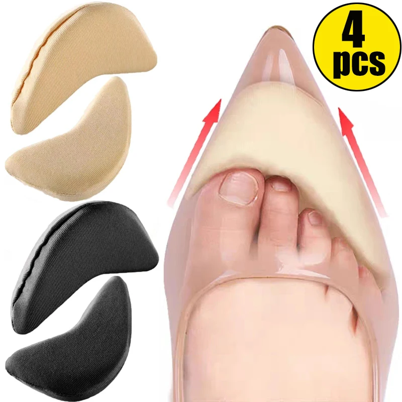 

2pairs Sponge Forefoot Insert Pads Pain Relief High Heel Insoles Reduce Shoe Size Filler Protector Adjustment Shoe Accessories