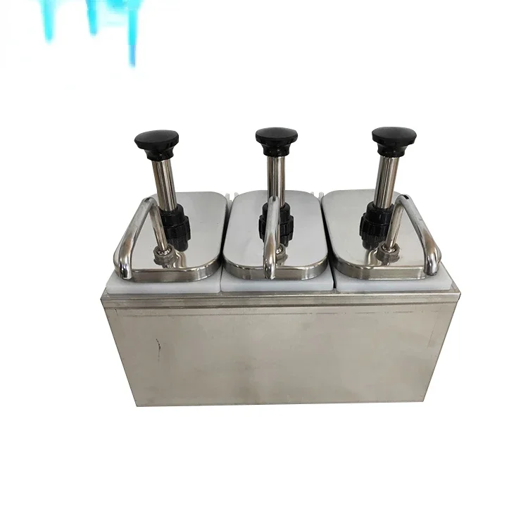 2L Hotel Supply Three head Stainless steel restaurant sauce dispenser ketchup dispenser