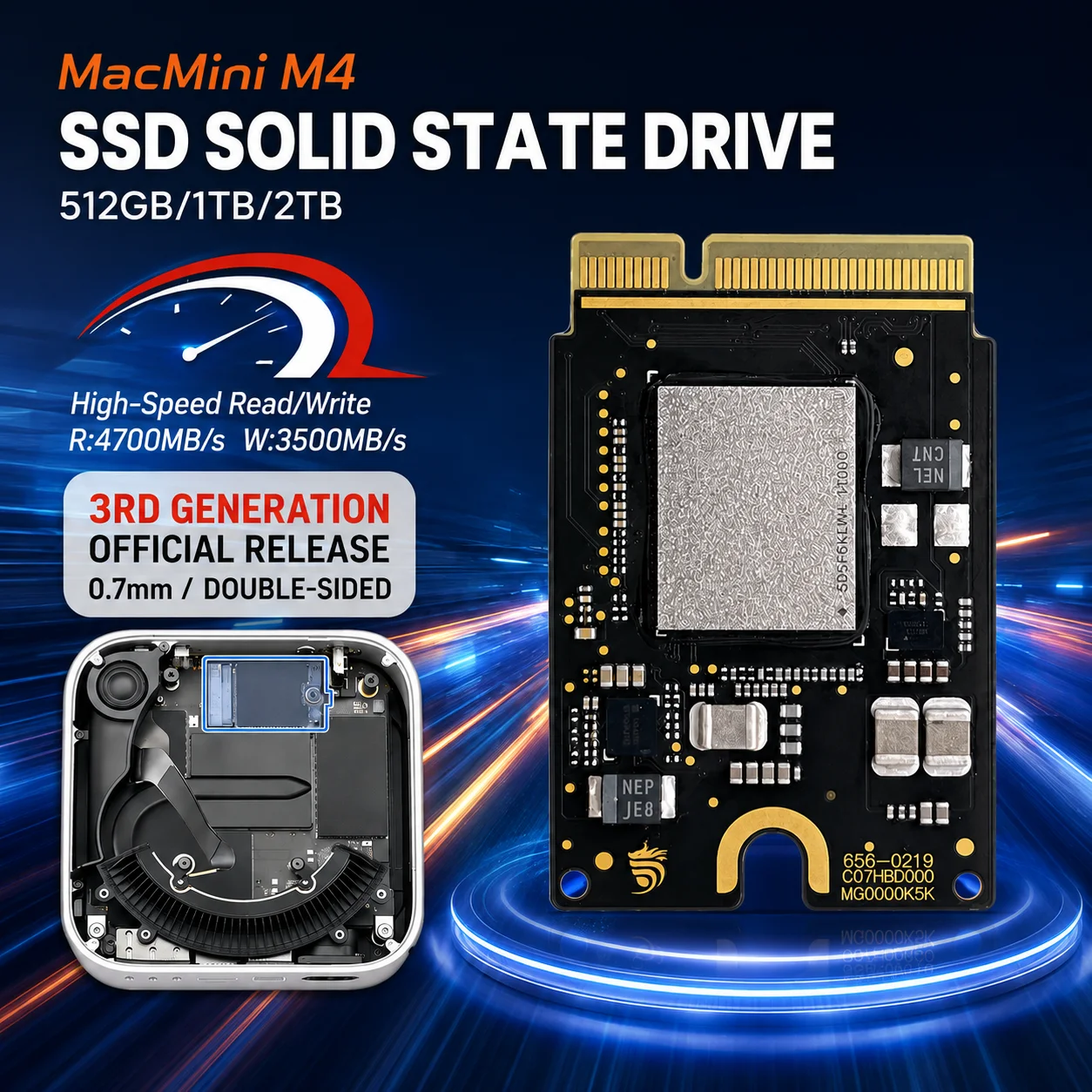NEW M4 Mac Mini SSD 2TB/1TB Internal Solid State Hard Disk M4 SSD Drive For MAC MINI M4 SSD Capacity Upgrade Toshiba/SanDisk