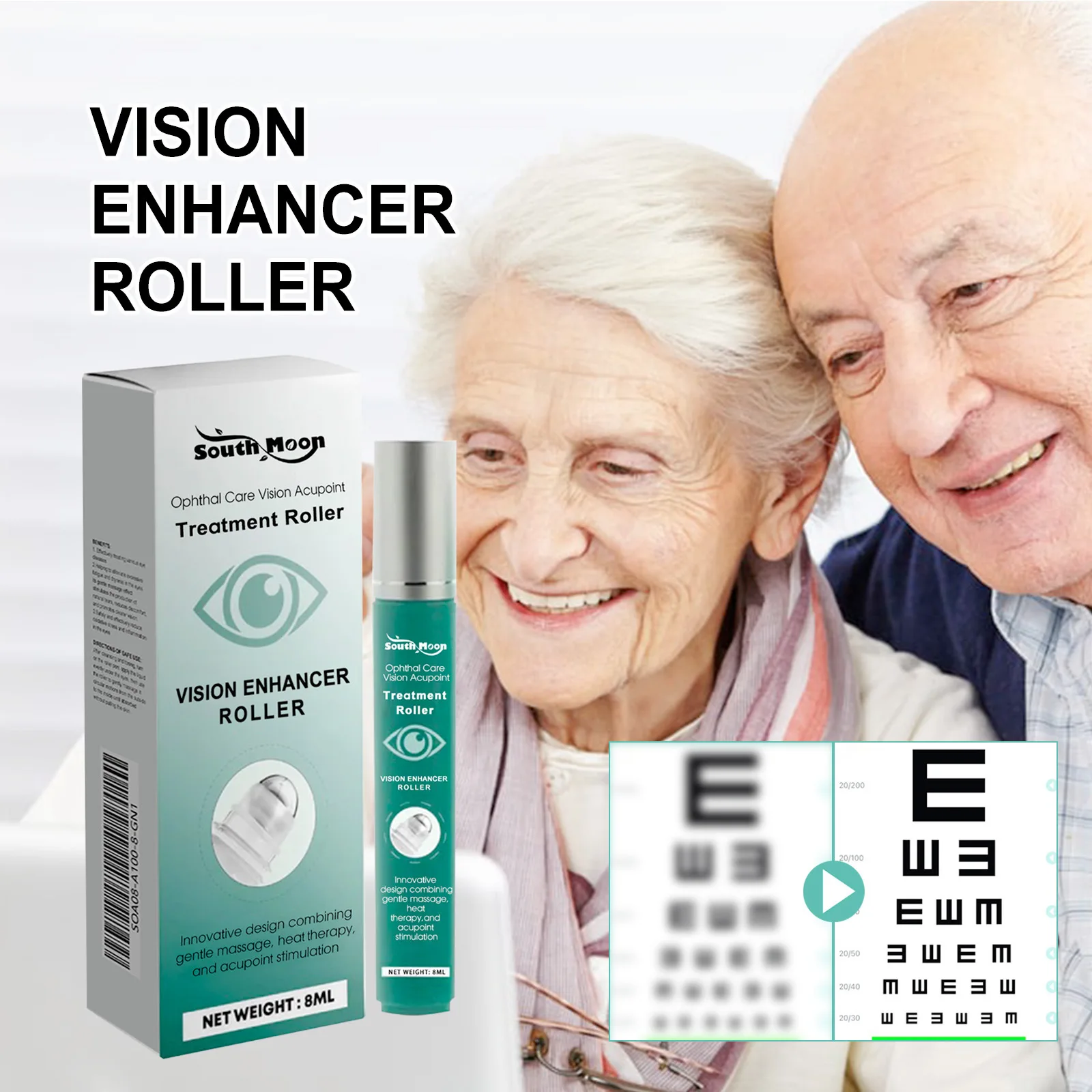 Vision Enhancer Roller Reduces Fatigue Massage Relax Discomfort Mild Relieve Dry Eyes Focus on Eye Health Care for Women Men