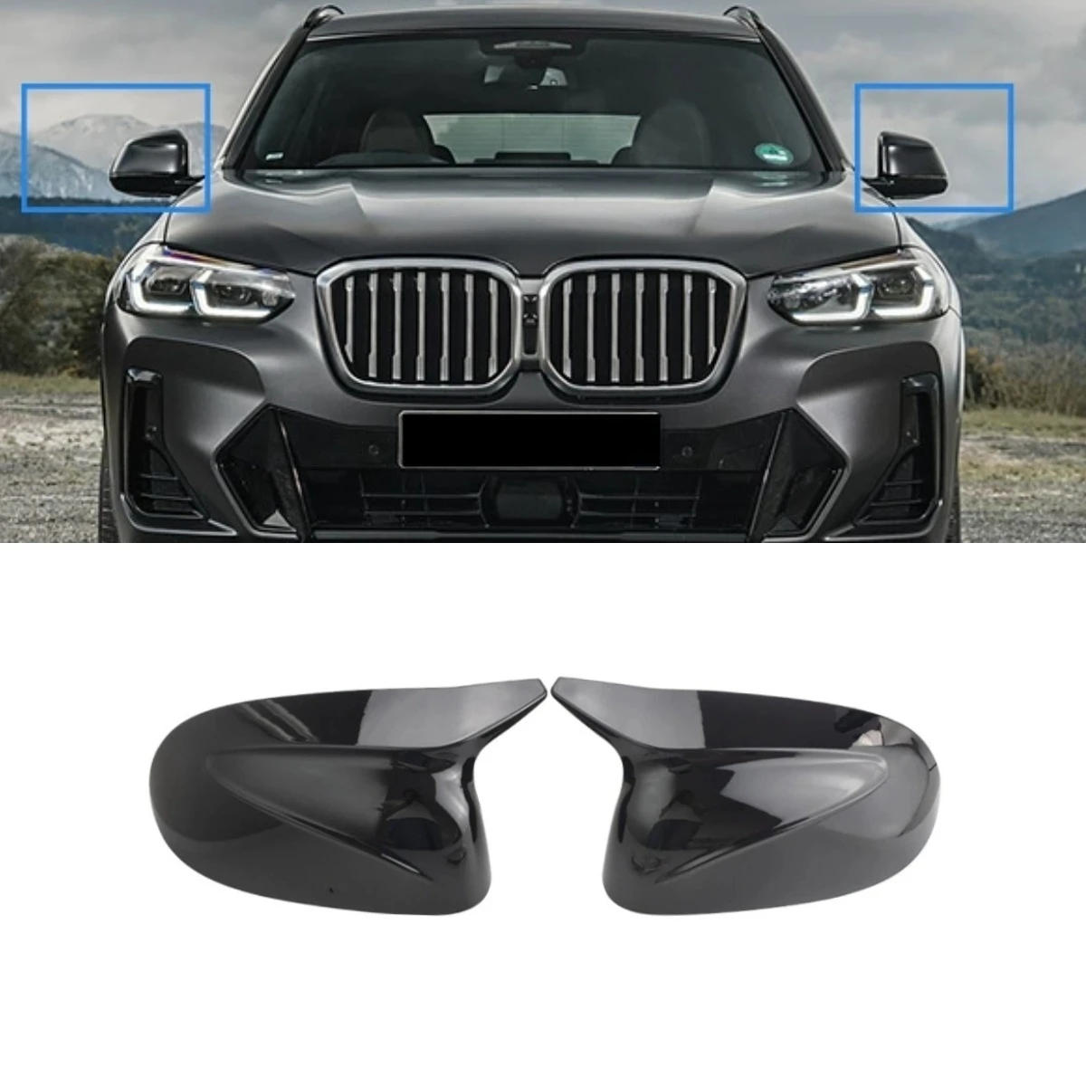 

Car Rearview Cover Protect Side Rear View Mirror Cover Caps For BMW X3 G01 X4 X5 G05 X6 X7 2018-2025 Body Kit Car Accessories