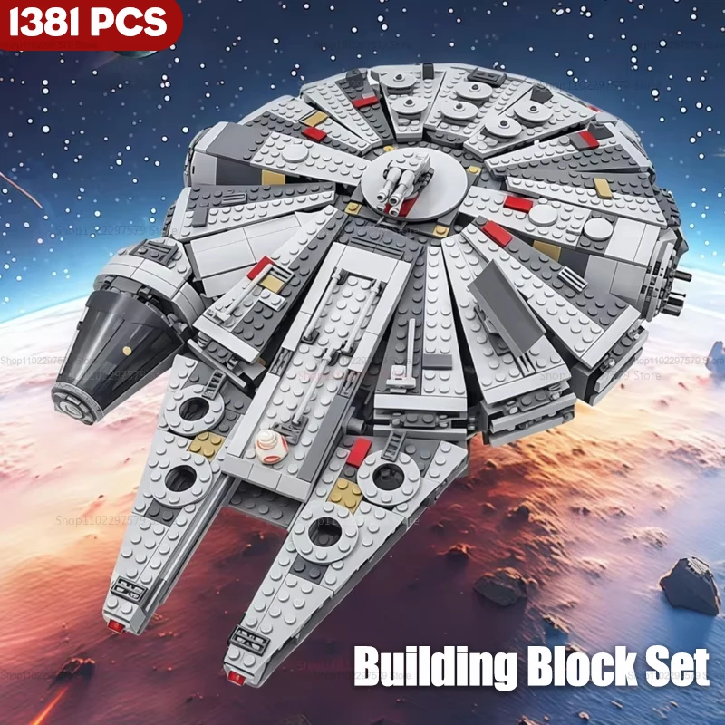 Ensemble de blocs de construction de vaisseaux spatiaux, 1381 pièces, kit de modèles créatifs de difficulté élevée pour adultes et enfants, cadeau d'anniversaire, jouet éducatif