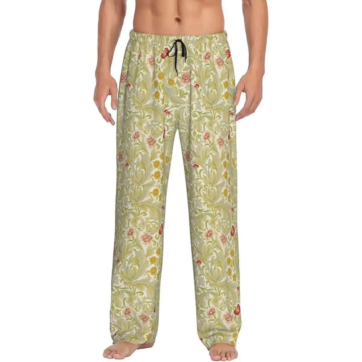 

Custom William Morris Pajama Pants Men Sleepwear Lounge Sleep Bottoms Stretch with Pockets