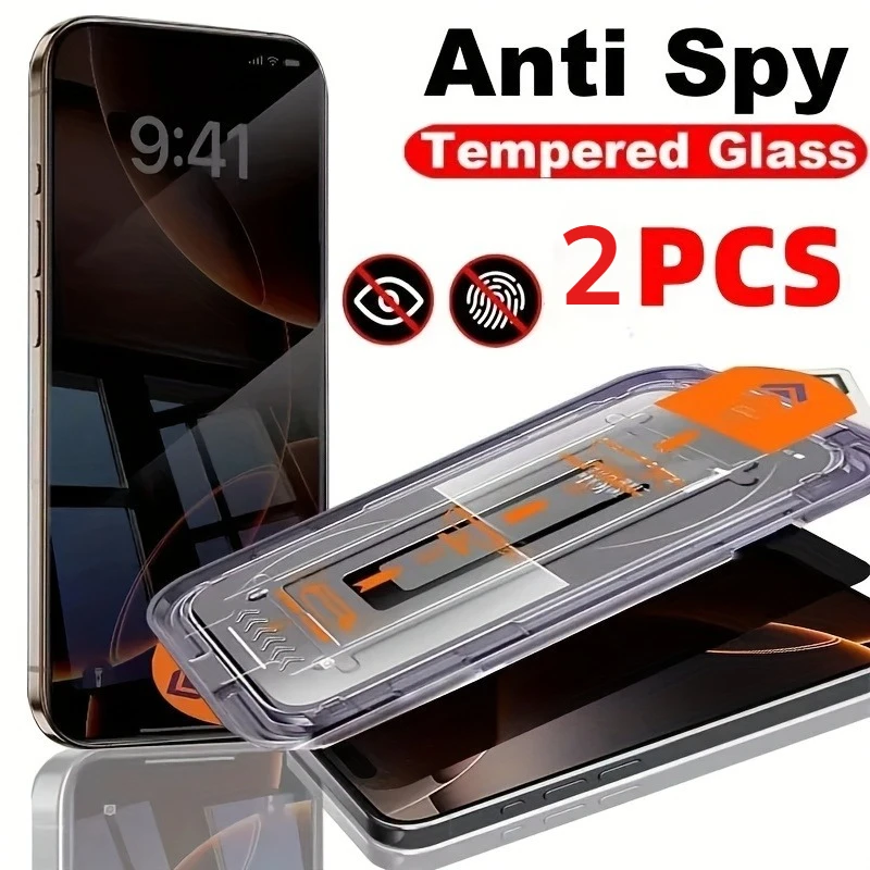 2 uds película de vidrio templado de privacidad adecuada para Iphone 17 16 15 14 Pro Max Protector de pantalla para iphone 13 12 11 Pro Mini Air Glass