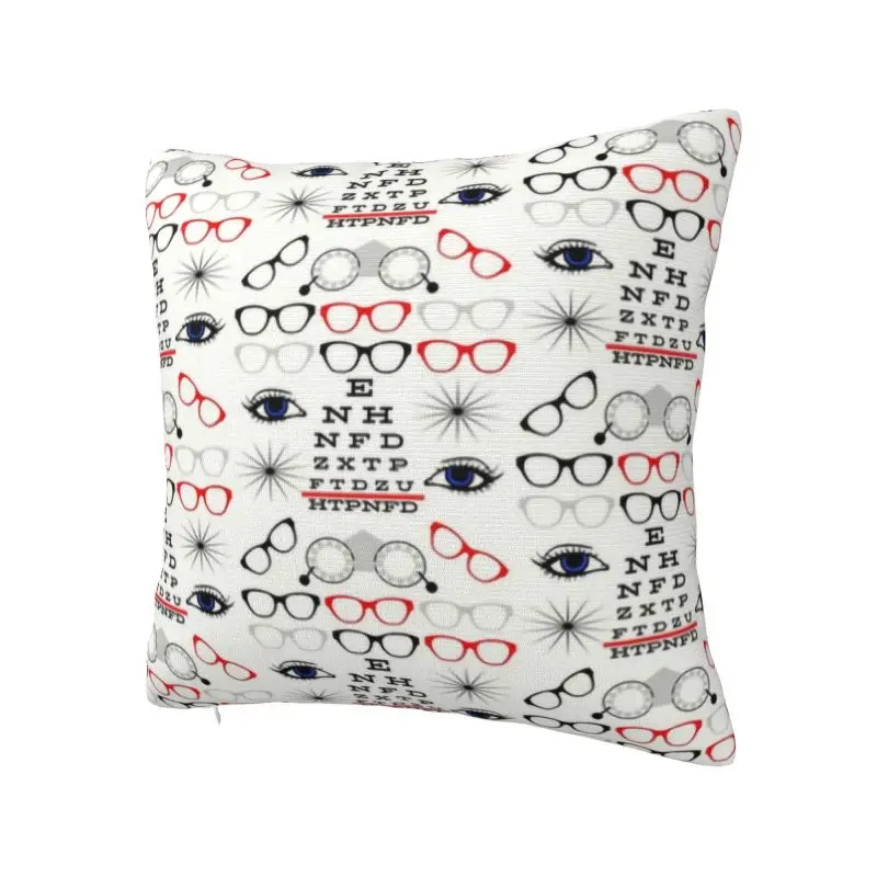 Custom Funny Optician Optometrist Cushion Covers Eye Test Chart Soft Nordic Throw Pillow for Sofa