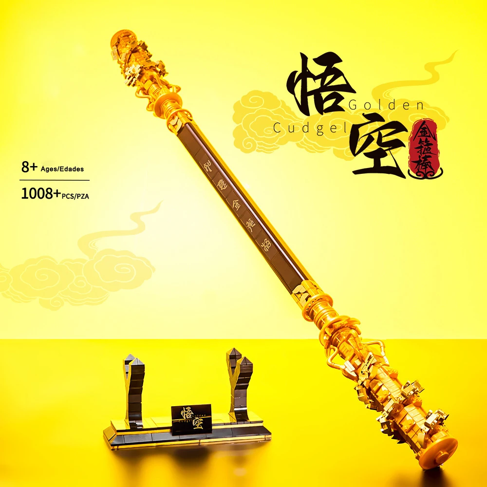 

1008pcs Ruyi Jin'gu Bang of the WuKong Building Blocks Golden Cudgel Model Brick Toy Display Gift for Teens & Adults