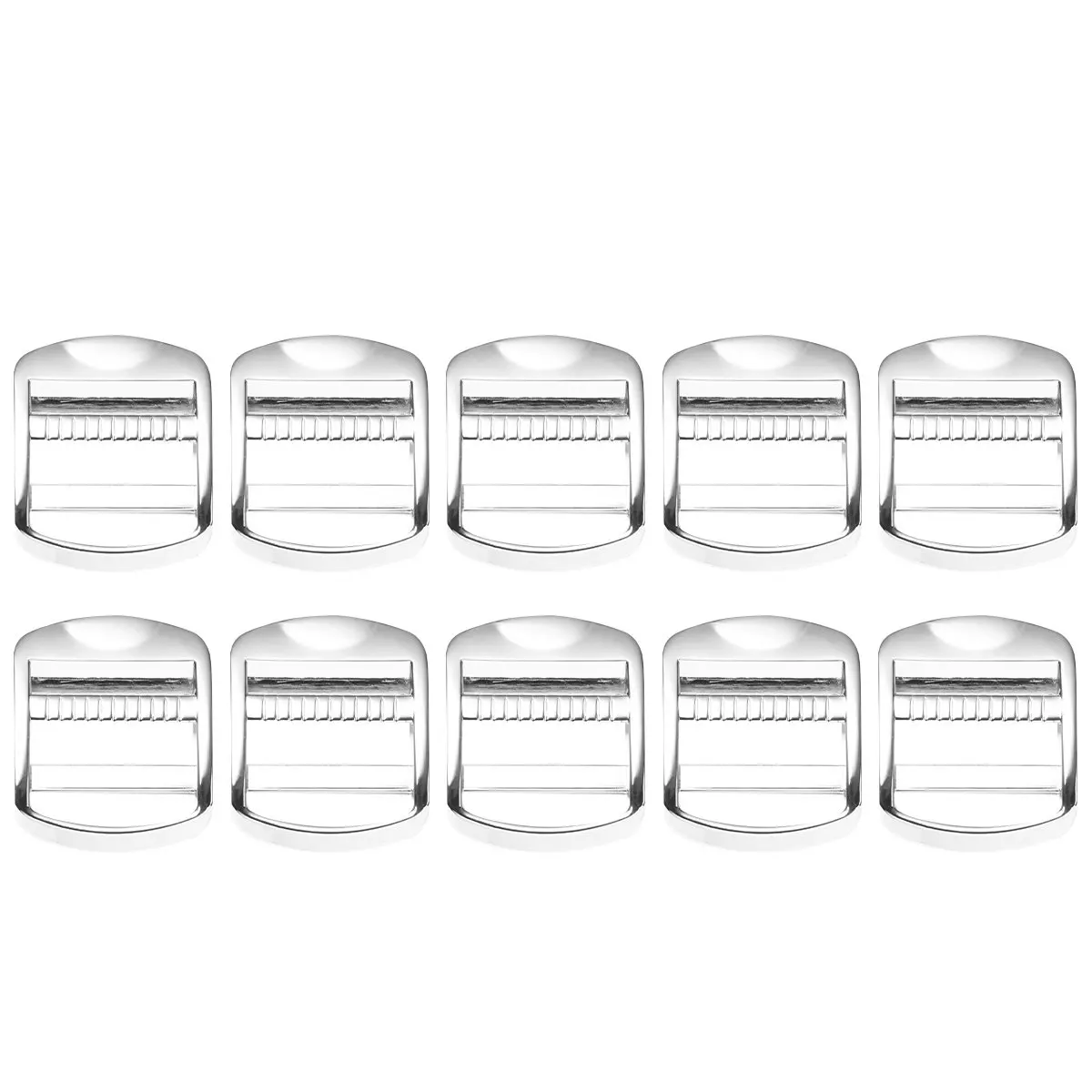 10Pcs Metal Strap Buckles Zinc Alloy Slide Rings for Bag Strap Adjustment Backpack Shoulder Luggage Silver 24Mm