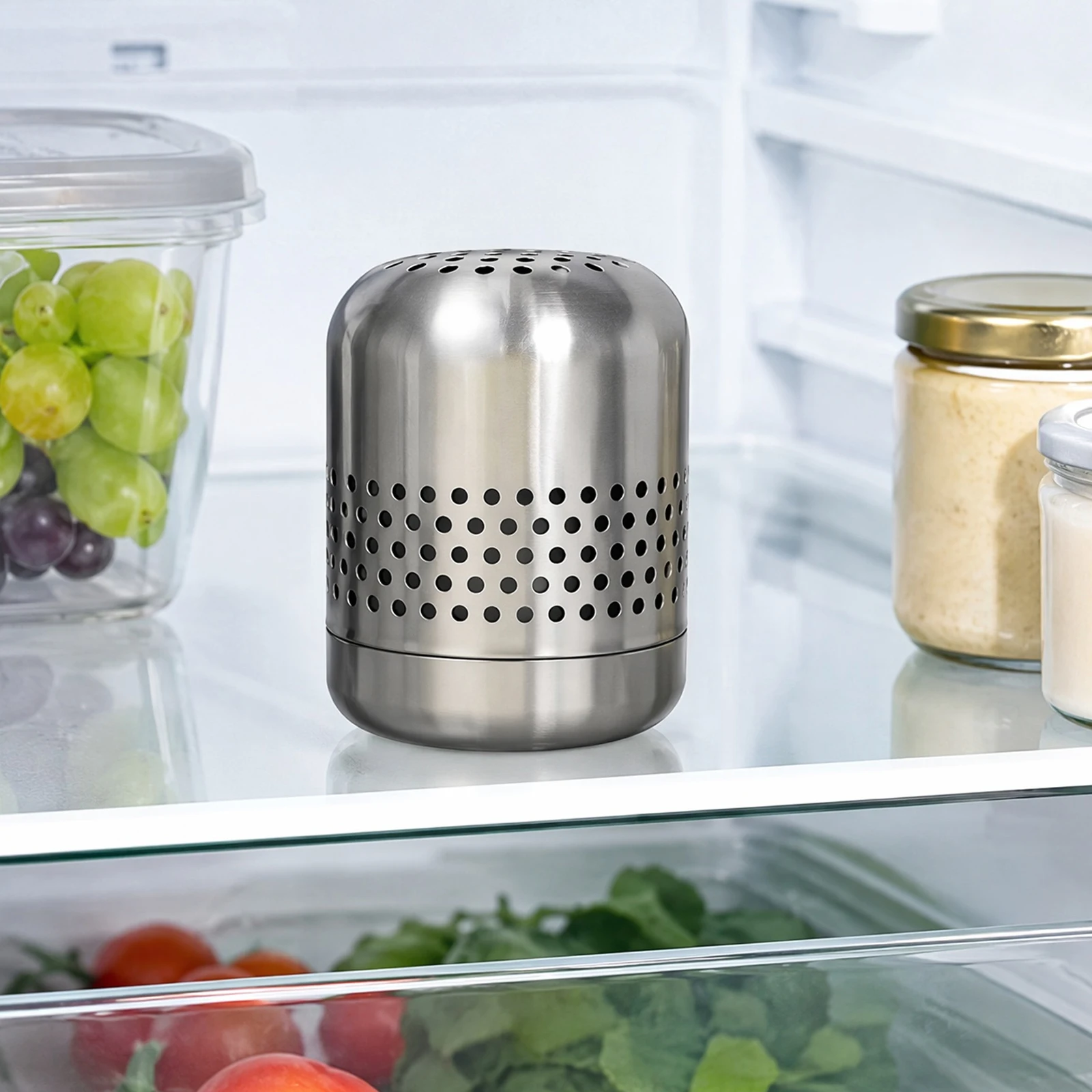 Refrigerator Deodorizer Stainless Steel Odor Eliminator Box Fridge Air Purifier Compact No Power Absorber
