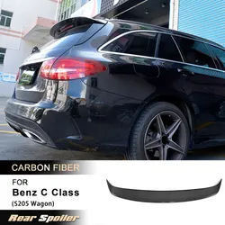 Car Rear Roof Spoiler Wings for Mercedes Benz C Class S205 Wagon Base Sport 2015-2018 Not for AMG Rear Spoiler Carbon Fiber FRP