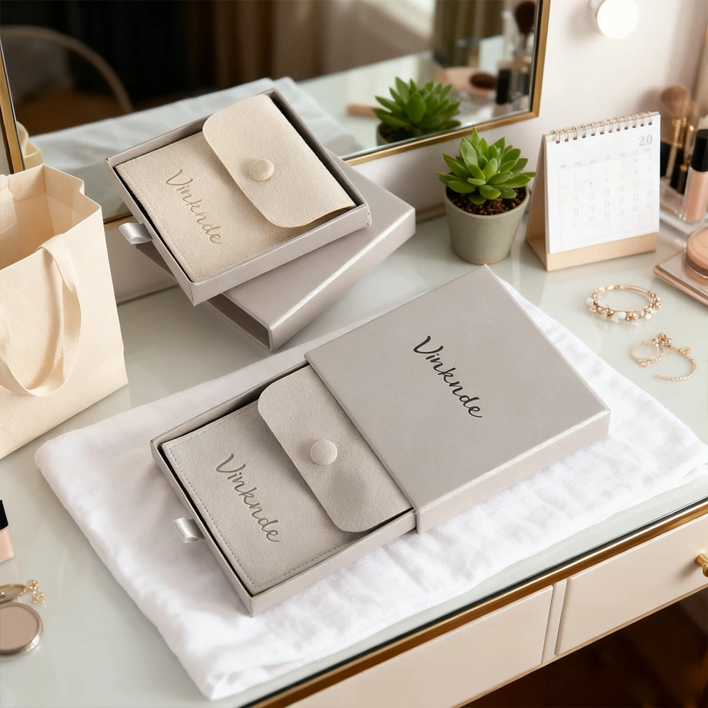 

Custom Jewelry Earring Bracelet Sliding Jewelry Boxes Wedding Christmas Gift Packaging Drawer Paper Box with Velvet Snap Pouch