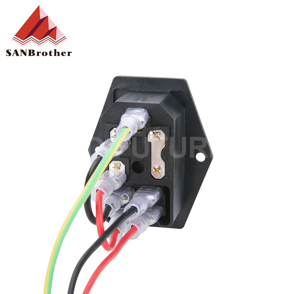 3D Printer Parts 15A 250V Power Switch AC Power Outlet With Red Triple Rocker Switch Fused Module Plug For 3d Printer