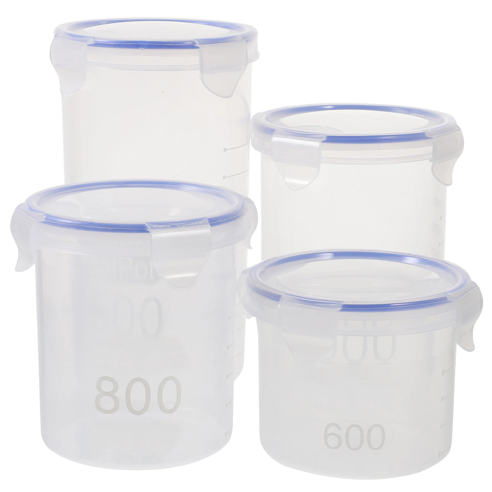 

4 Pcs Airtight Containers 600ml 800ml 1000ml 1500ml PP Material Grains Rice Beans Nuts Kitchen Canisters Dry Food Storage Boxes