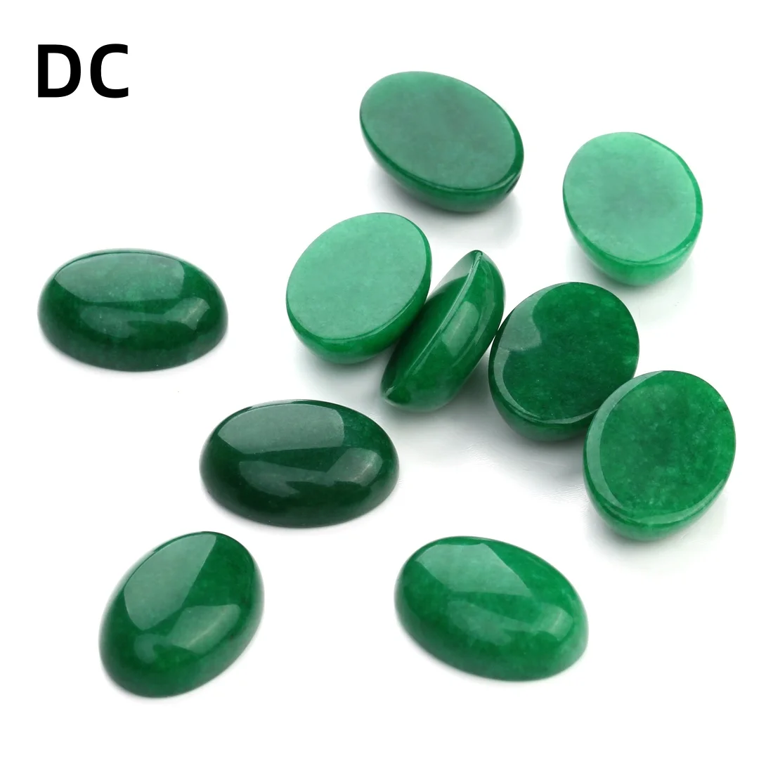 

2/5/10Pcs Green Jade Cabochon Beads Oval Flatback Natural Stone Cabochon for DIY Ring Necklace Craft Jewelry Accessories Supply