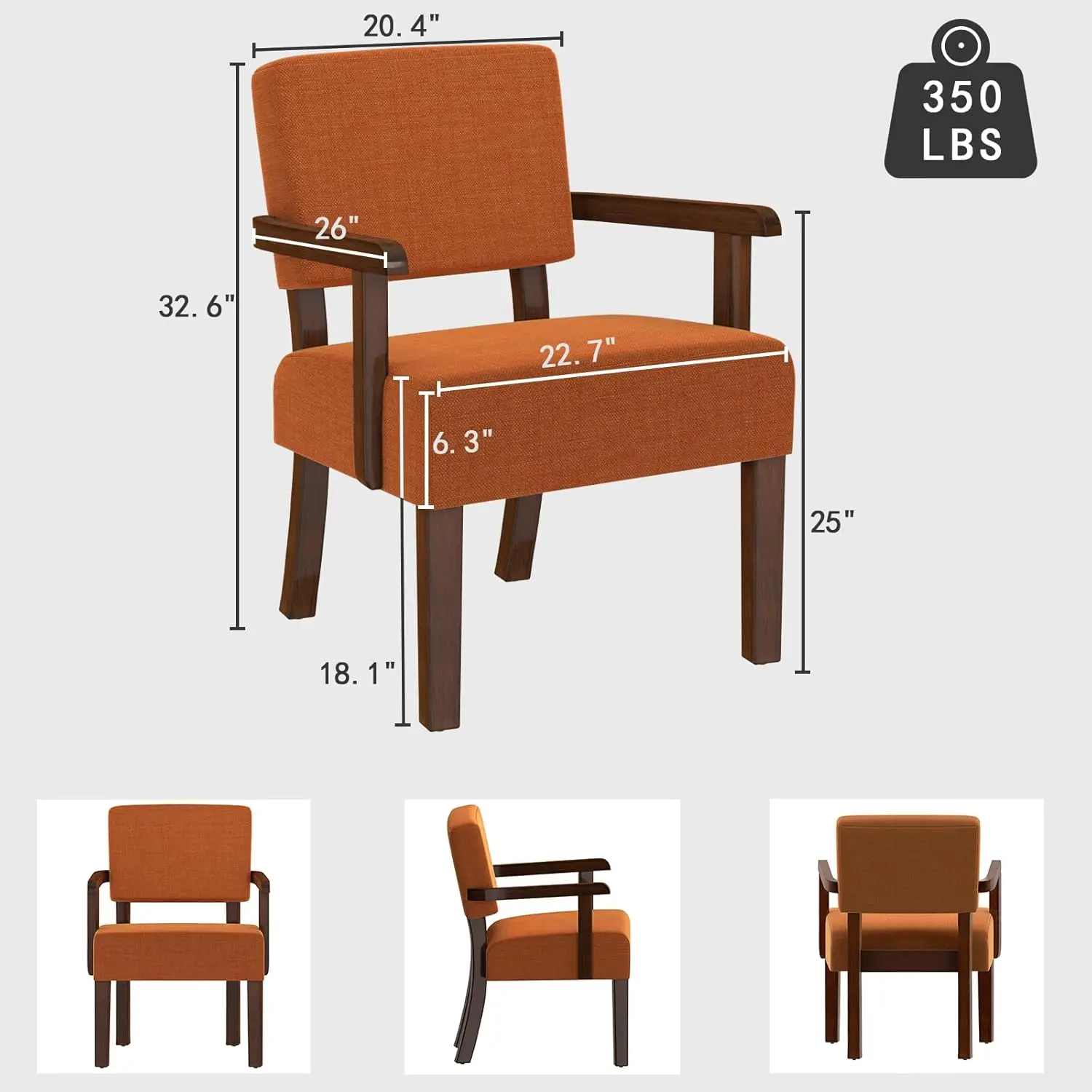 ,Living  Chairs Oversize with Soft Seat and Armrests for Living  Dinning  Bedroom Reading Room Waiting