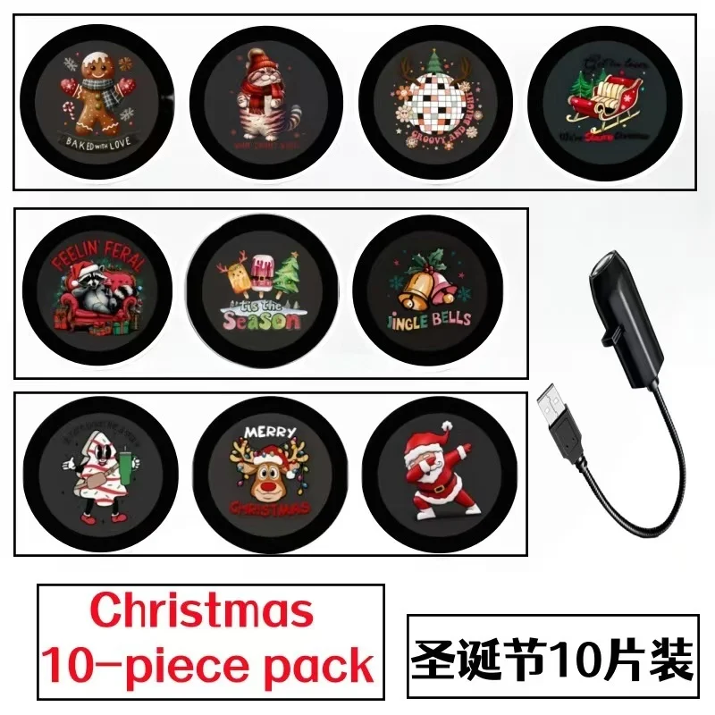 10 Christmas Snowman Series Pattern Projection Ambient Night Light - A Versatile Night Light for Bedrooms, Cars, and Home Use